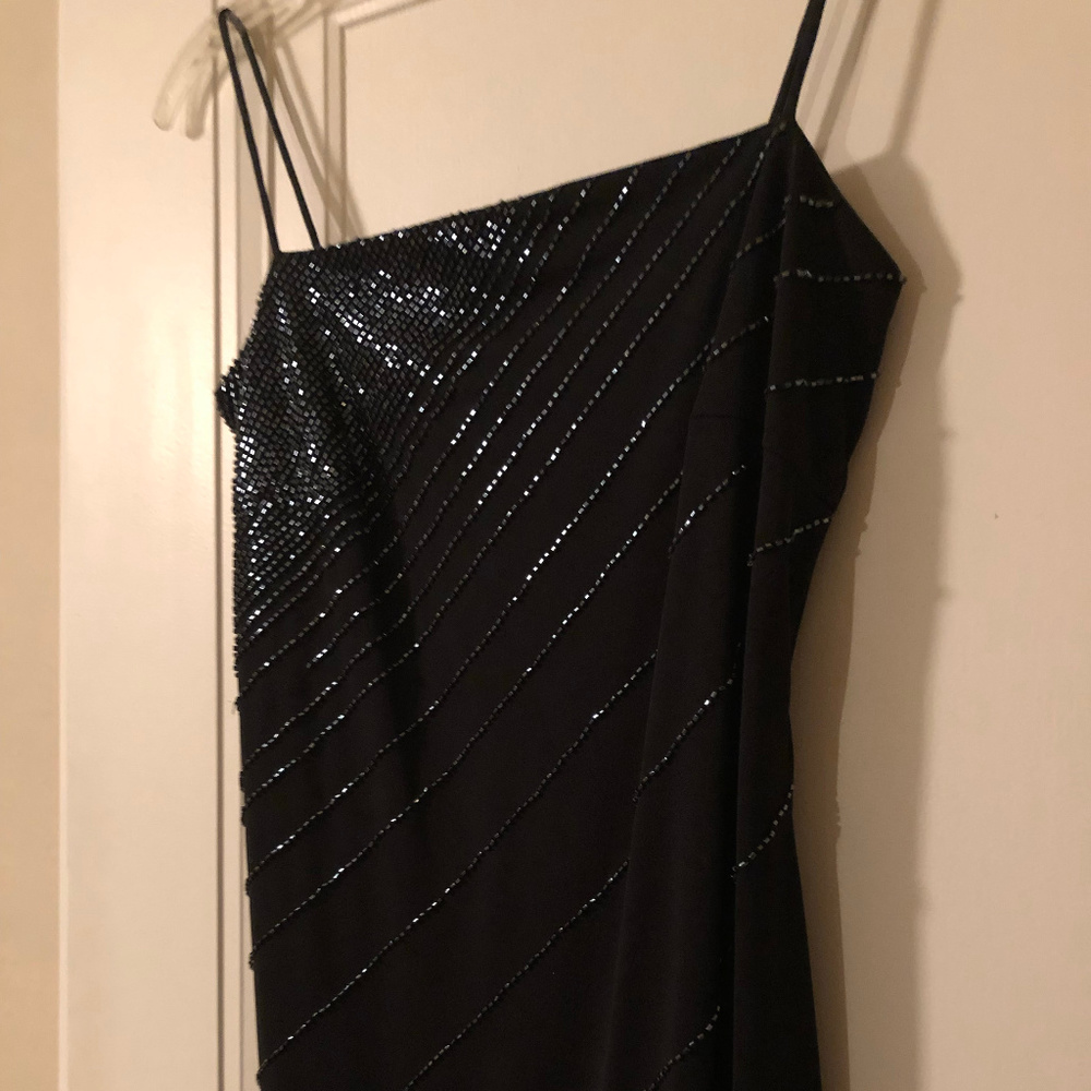 Long Beaded Formal Prom Dress Size 3/4